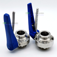 Vannes papillon en acier inoxydable SS304 à raccord Tri-Clamp avec poignée à gâchette