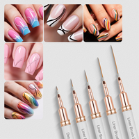 Pinceau à liner pour ongles de haute qualité, manche en acrylique, marque privée, 4/8/12/20/25mm, outil de nail art pour liner d'ongles