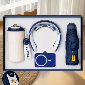 Set de Regalo Promocional 4 en 1 con Taza de Café, Paraguas, Protector Cervical, Batería Externa y Masajeador, con Logotipo Personalizado y Color a Elección - Product Image 4