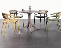 Fauteuil d'extérieur en rotin tressé plastique, chaise de salle à manger moderne et de loisirs, résistante aux intempéries, pour patio, jardin, bistrot, café, ou comme chaise d'appoint pour la maison