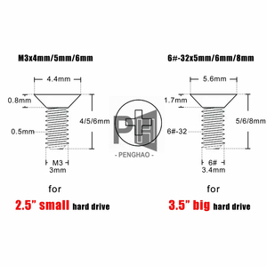 6 #-32 M3 ordinateur PC boîtier 2.5 "3.5" pouces disque dur HDD Swap serveur plateau montage Fix réparation croix mince tête plate boulon vis - Product Image 4