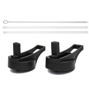 Bouteille de sport anti-fuite avec poignée longue et 2 pailles - Product Image 3