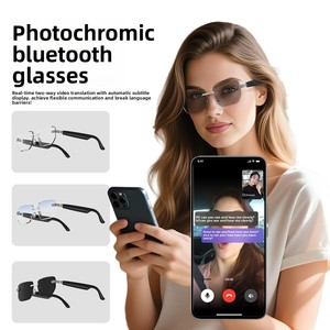 Lunettes Intelligentes IA Sans Monture, Photochromiques, Anti-Lumière Bleue, avec Musique, Traducteur, Étanche IP54, Chargement Magnétique et Commande Vocale - Product Image 3