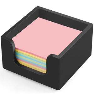 Support de notes autocollantes en bois de 3 pouces, distributeur de notes post-it, organisateur de blocs-notes adhésifs pour fournitures de bureau - Product Image 1