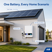 Batterie LiFePO4 murale 25,6 V 100 Ah 2,56 kWh, système de stockage d'énergie domestique, batterie murale solaire pour onduleur hybride