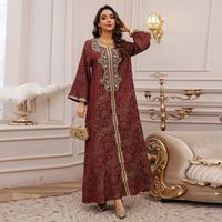2025 Eid Robe de soirée musulmane pour femmes Ramadan Abaya Jacquard broderie longue Robe maroc caftan dubaï Robe Jalabiya