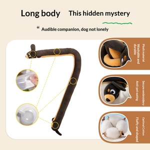 Nouveau jouet à mâcher en peluche pour chien, durable, écologique, mignon, en forme allongée, qui couine, distributeur de friandises, jouet éducatif pour la dentition - Product Image 4