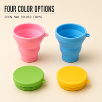 Gobelet pliable en silicone 200 ml avec couvercle, tasse à eau pliable