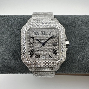 Reloj de Hombre de Lujo Personalizado con Diamantes de Colores Estilo Hip-Hop, Refrigerado por Hielo, con Alarma, Movimiento Mecánico, Correa de Acero Inoxidable - Product Image 1
