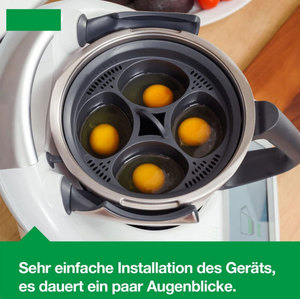 Plateau de cuisson à la vapeur pour œufs en plastique portable manuel 4 tasses, compatible avec Thermomix TM5/<span class=keywords><strong>TM6</strong></span>, moule multifonctionnel pour œufs - Product Image 2
