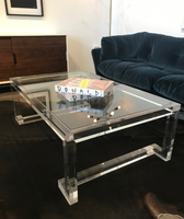 Table de meuble personnalisée en acrylique Table basse en acrylique Mobilier de salon écologique avec logo personnalisé moderne transparent 5-7 jours