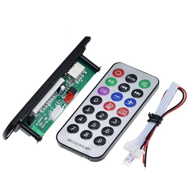 Wireless BLE 5V 12V MP3 WMA Decoder Board Audio Module USB TF Radio for Car Accessories With Remote Control