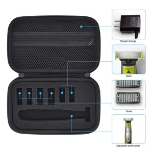 Estuche de Viaje Personalizado de EVA Compatible con <span class=keywords><strong>Philips</strong></span> <span class=keywords><strong>OneBlade</strong></span> Trimmer, 6 Ranuras para Cuchillas de Repuesto, Bolsa de Almacenamiento Portátil - Product Image 2