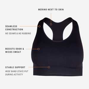 <span class=keywords><strong>Soutien</strong></span>-<span class=keywords><strong>gorge</strong></span> de sport simple en laine mérinos pour femme pour la gym, le yoga et la course à pied. - Product Image 3