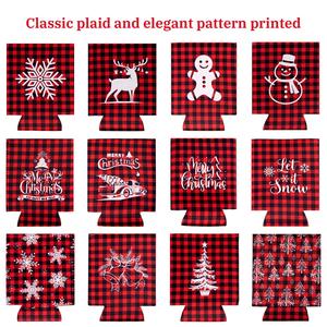 ปลอกหุ้มกระป๋องเบียร์คริสต์มาสแบบกำหนดเอง ปลอกกระป๋องสำหรับเครื่องดื่ม ขวด คริสต์มาส ลายขนมปังขิง ต้นคริสต์มาส เกล็ดหิมะ - Product Image 4