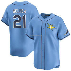 2025 erkek Tampa Bay alternatif açık mavi beyzbol forması nefes artı boyutu özellikleri ile özel işlemeli üniforma - Product Image 3