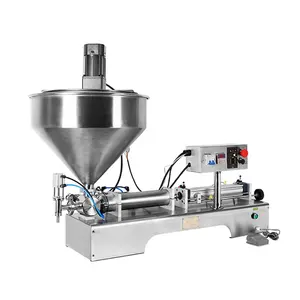 Paste Mixing Filling Machine With Heater Single Nozzle Cream Honey Water Bottle Filler Chocolate Sauce Packaging