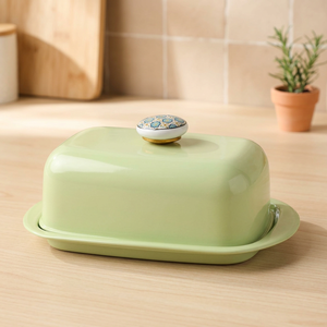 Mantequillera Rectangular de Metal con Tapa Magnética, Contenedor para Mantequilla Verde Claro - Product Image 5