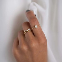 Bague de fiançailles en diamant de laboratoire 1 carat taille marquise 6 griffes en or jaune massif 14 carats, bague solitaire de mariage en joaillerie fine pour femme