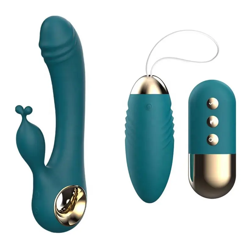 Doppelkopf Mädchen G-Punkt Vagina Muschi Kaninchen Dildo Vibrator Sexspielzeug Cilt Fernbedienung Vibrierendes Ei realistischer Dildo
