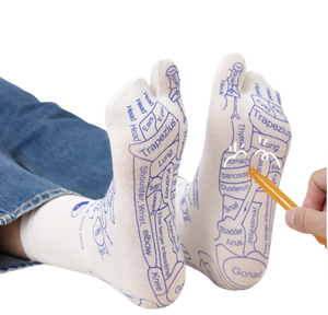 Acupresión Reflexología Masaje de pies Calcetines de algodón Herramientas para mujeres y hombres Cansado Aliviar los pies Calcetines de acupuntura Herramientas de masaje - Product Image 1
