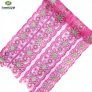 Tissu à coudre coloré de haute qualité 30cm <span class=keywords><strong>DMC</strong></span> strass Organza ensemble broderie dentelle garniture pour robe - Product Image 4