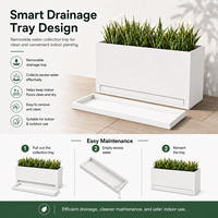 Grandes jardinières rectangulaires en métal avec roulettes pour terrasse sur toit, balcon, aménagement paysager urbain commercial extérieur