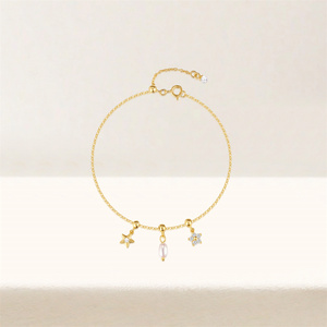 Pulsera CANNER Ajustable con Cadena de Anillos, Flor de Cinco Pétalos, Estilo Bosque, Multicapa y Apilable - Product Image 5
