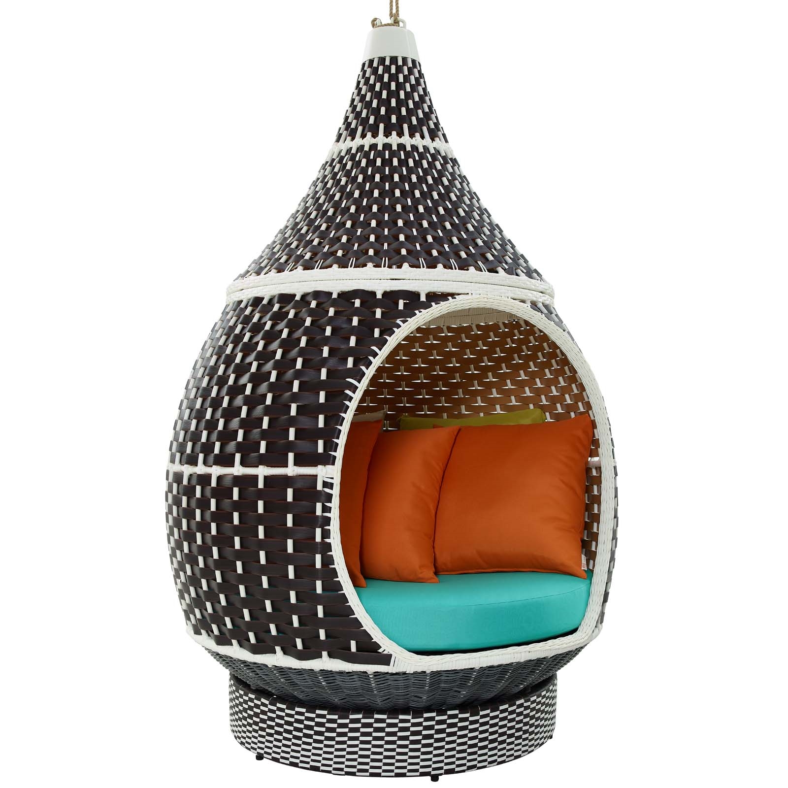 Palace outdoor patio wicker rattan garden sets hanging pod chair furniture set
