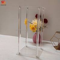Support à fleurs en acrylique transparent lisse, centre de table, accessoires de décoration de mariage, socle à gâteau pour cérémonie