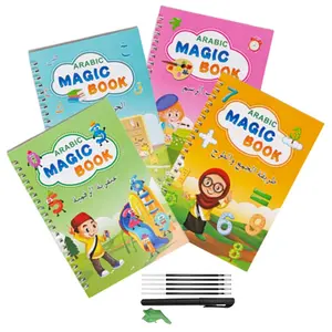4 Pcs Wieder verwendbares Magic Copy Book Writing Groove Arabisches Alphabet Wordpad für Kinder Kinderbuch Kalligraph isches Übungs spielzeug