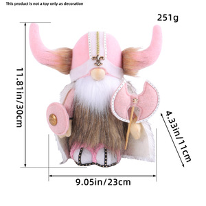 Viking Nain Poupée <span class=keywords><strong>Pirate</strong></span> Rudolf Figurine Décorative Viking Poupée Sans Visage En Peluche Poupée Ornement De Noël Figurine & Jouets - Product Image 6
