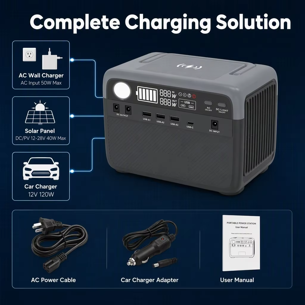 300W 230Wh LiFePO4 Portable Power Station 2500-Cycle Mini Generator 50W Charge 40W Solar MPPT USB-C LED DC 3kg Outdoor Emergency · image 3