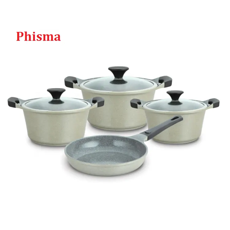 Juego de utensilios de cocina antiadherentes de cerámica y aluminio fundido, olla de cocina, juego de utensilios de cocina, 7 piezas, superventas