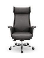 Chaise de bureau de direction en cuir de luxe moderne, ergonomique, pivotante et inclinable, avec base en aluminium, vente en gros d'usine OEM