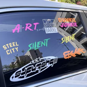 Uso publicitario, pegatina de transferencia de logotipo recortada, impresión personalizada, calcomanías para parabrisas de ventana de coche, pegatinas de pancarta