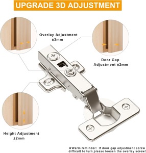 Charnières de meuble dissimulées à fermeture amortie 3D réglables 35 mm robustes pour fournisseurs d'ingénierie - Product Image 2