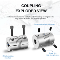 Accouplements d'arbre flexibles personnalisables en alliage d'aluminium et acier inoxydable, support OEM pour machines et imprimantes 3D