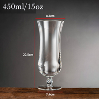 Verres à cocktail Hurricane en plastique de 15 oz, résistants aux chocs, pour Pina Colada