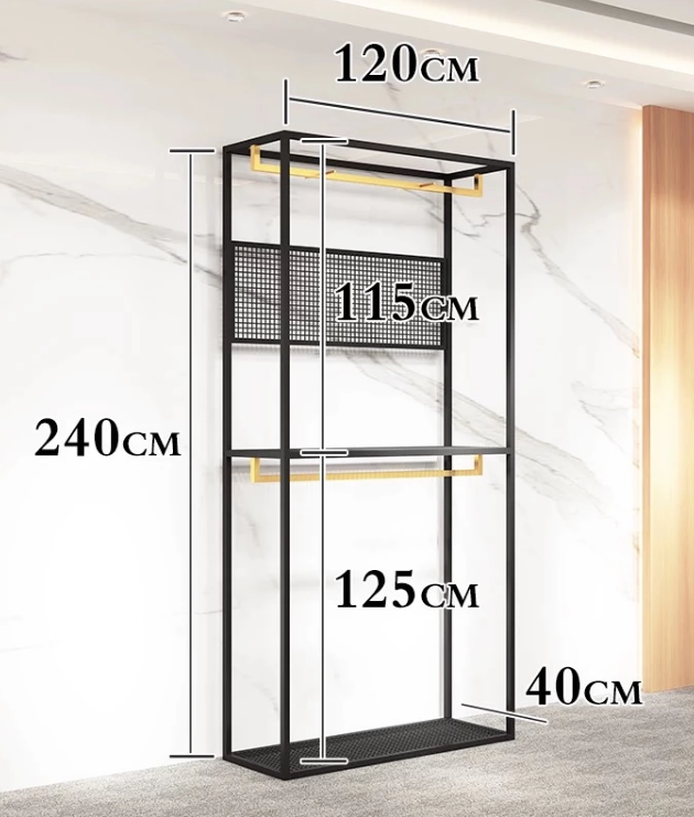 Black+ shiny gold L*W*H 120X40X240CM