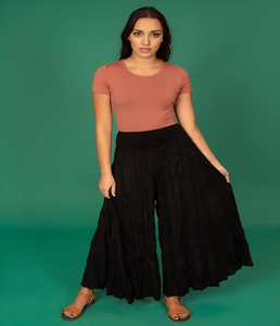Women Super Wide Leg <b>100</b>% <b>Rayon</b> Pants Lightweight Flowing <b>Fabric</b> Loose Fit Trousers for Summer Casual Beach and Daily Wear - Product Image 1