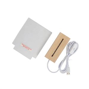 도매 지울 수 있는 메모 보드 DIY 무드등 빈 아크릴 <span class=keywords><strong>LED</strong></span> 조명 (나무 베이스 포함) - Product Image 6