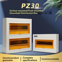 Boîtier de distribution d'énergie PZ30 pour usage domestique, intérieur, IP20, 220V, pour installation en saillie/encastrée, 4-40 circuits, disjoncteur