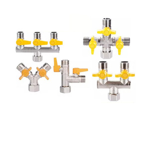 Vanne d'arrêt de gaz en laiton personnalisée de 1/2 pouce - 3 voies avec interrupteur pour raccords de conduite de gaz - Product Image 2