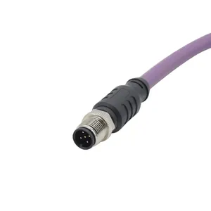 Connecteur de prise étanche IP67 de haute qualité DIN fabriqué qualité M12 codé A 5 broches connecteur de câble industriel à 90 degrés - Product Image 3