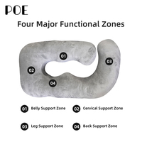 Oreiller de maternité ergonomique 100 % velours cristal, irrégulier, pour tout le corps, avec massage et soutien de grossesse, lavable, coussin de sommeil pour