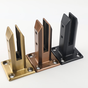 Glass <strong>Staircase</strong> Handrail Fixing Clips 304 Stainless Steel No Drill Floor Mounted Glass Support Minimalist Design - Product Image 2