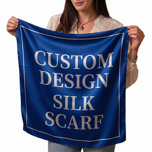 Pañuelo de Seda con Diseño Personalizado, Impresión Digital Directa, Servicio OEM, Patrón Personalizado, Pañuelo Cuadrado al por Mayor - Product Image 1