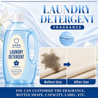 Détergent à lessive en bidon haut bleu, couleur unie, 3000 bouteilles 0,9 USD, 5000 bouteilles 0,8 USD, 10000 bouteilles 0,7 USD, OEM Marque Privée