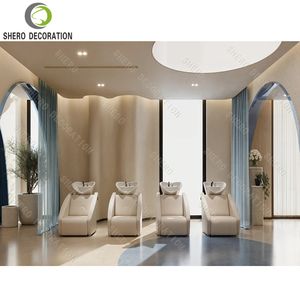 Diseño elegante de decoración para salón de belleza, mostrador de recepción personalizado para salón de belleza, mesa para salón de uñas, muebles para salón de belleza - Product Image 4